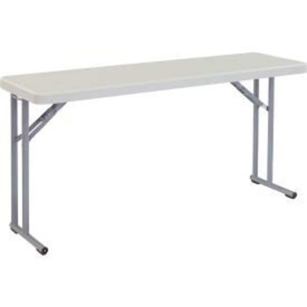National Public Seating Interion® Plastic Folding Seminar Table, 18" x 60", White BT1860